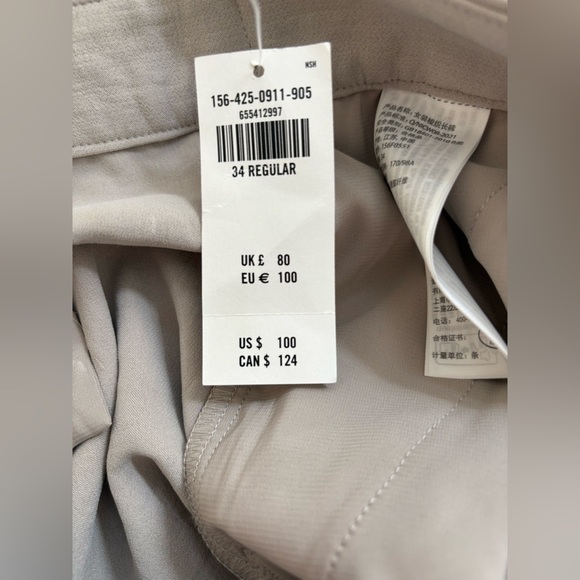 NWT - A&F Sloane Tailored Wide Leg Pant in Light Taupe - Size 34 / 18R - Picture 11 of 11